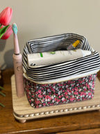 The Carryall - Pink + Black Wildflower