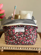 The Carryall - Pink + Black Wildflower