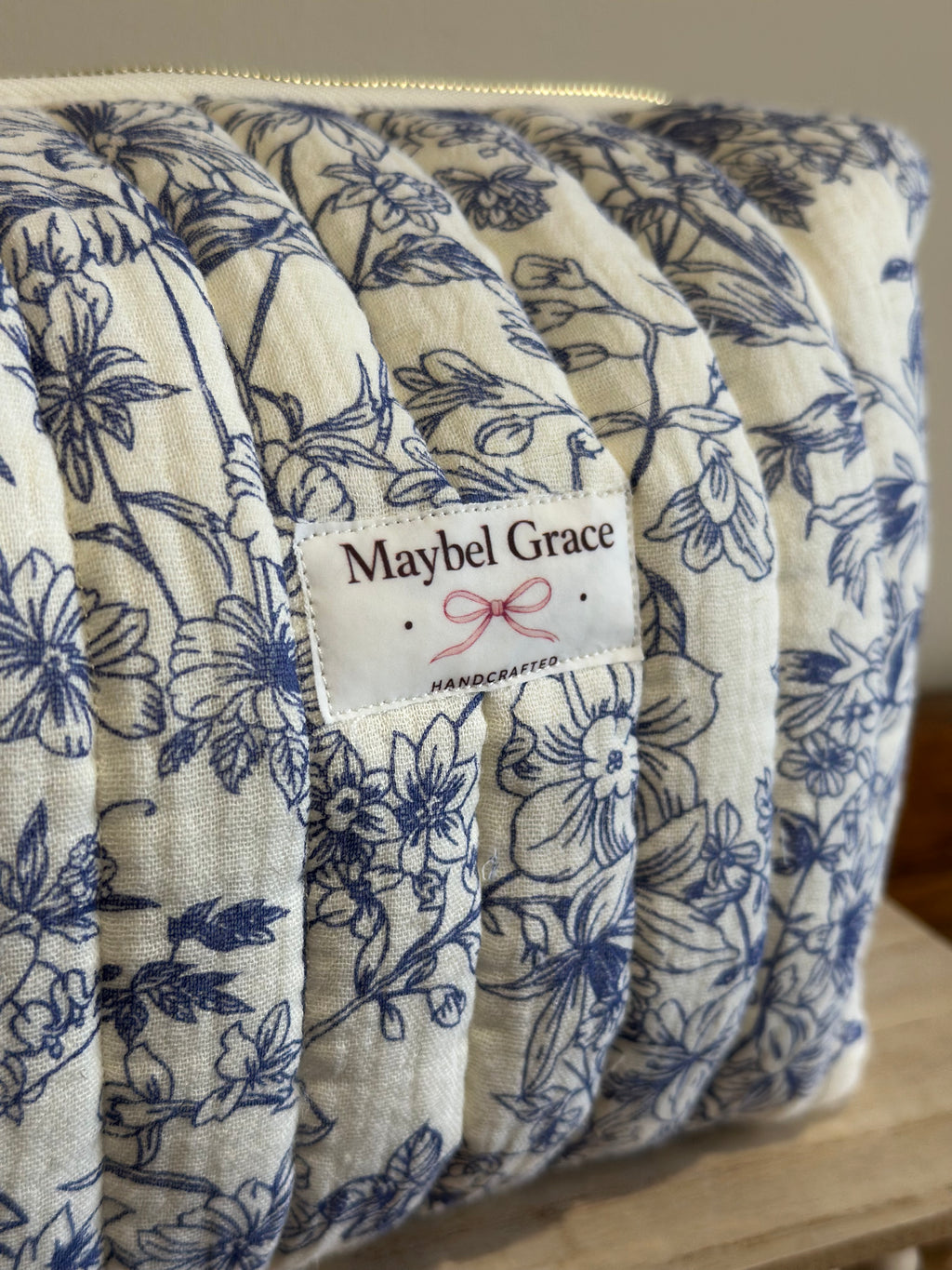 The Carryall - Blue Floral + Cream
