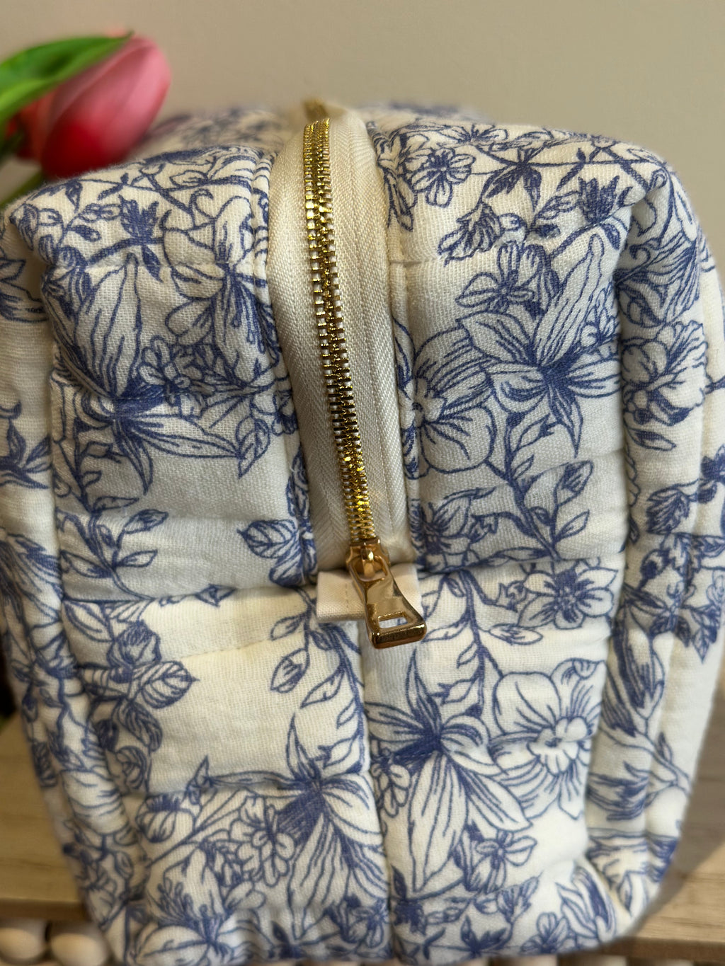 The Carryall - Blue Floral + Cream