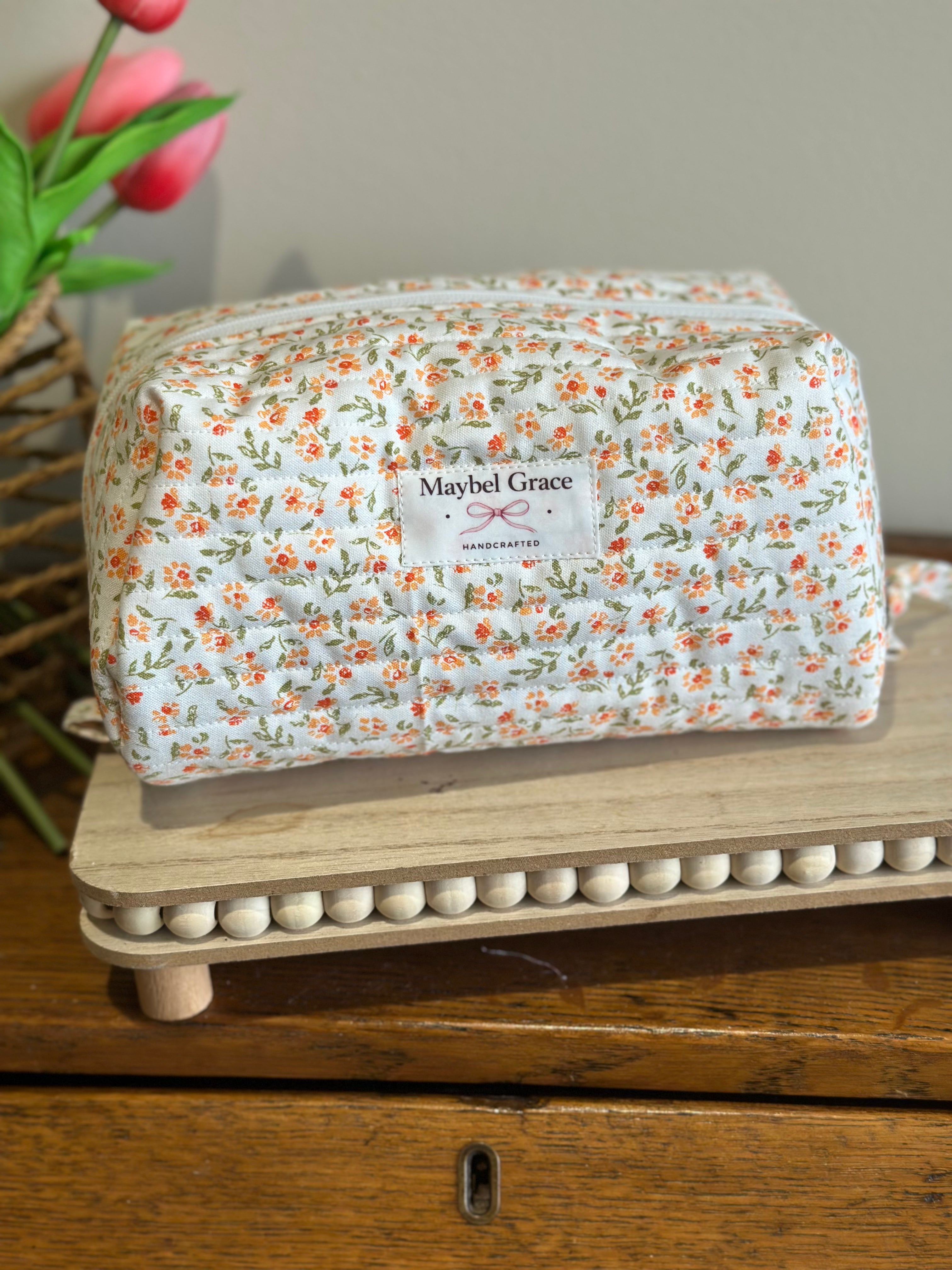 The Beauty Case - Orange micro floral