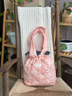 The Gathering Tote - Blush Pink + Navy