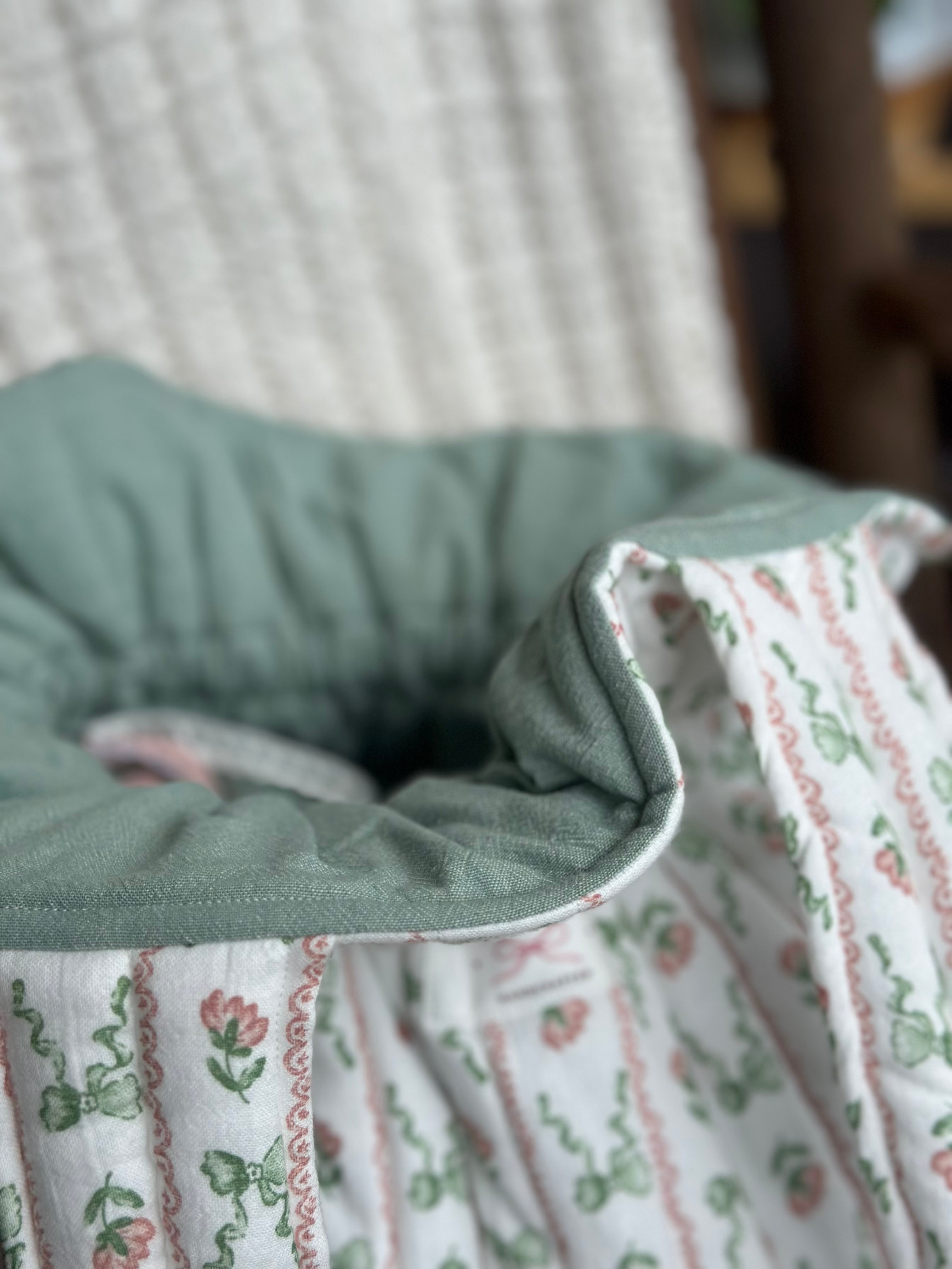 The Gathering Tote - Sage Bow + Blush Floral