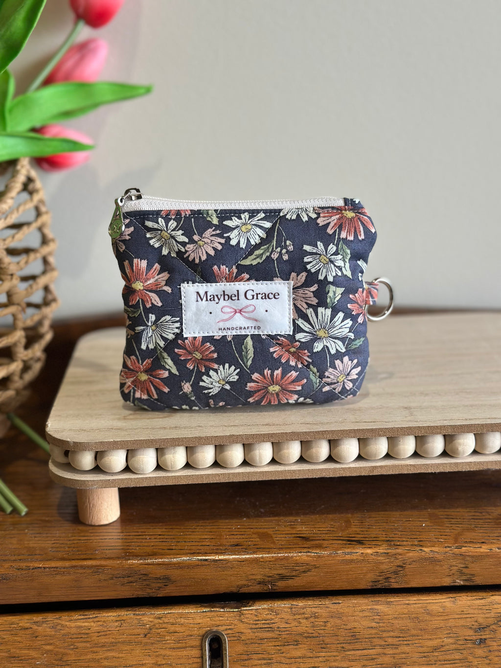 The Keepsake Wallet - Dark Slate Floral