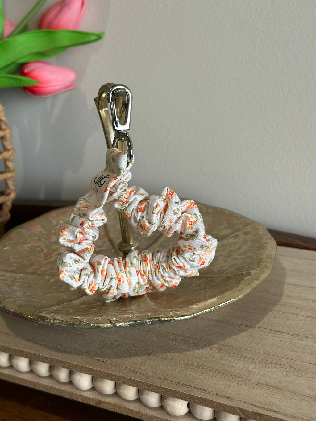 The Keepsake Wristlet - Orange Micro Floral
