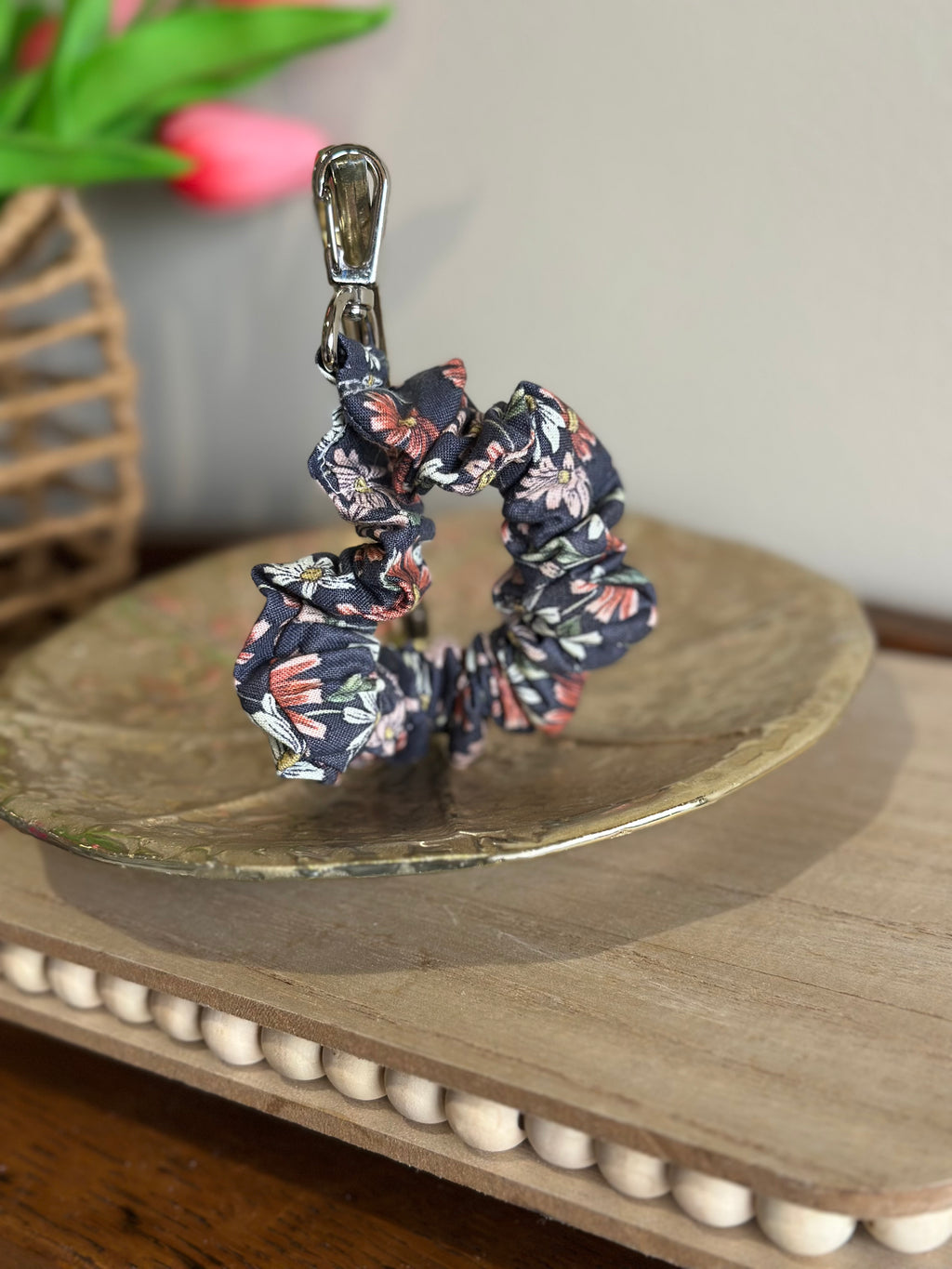 The Keepsake Wristlet - Dark Slate Floral
