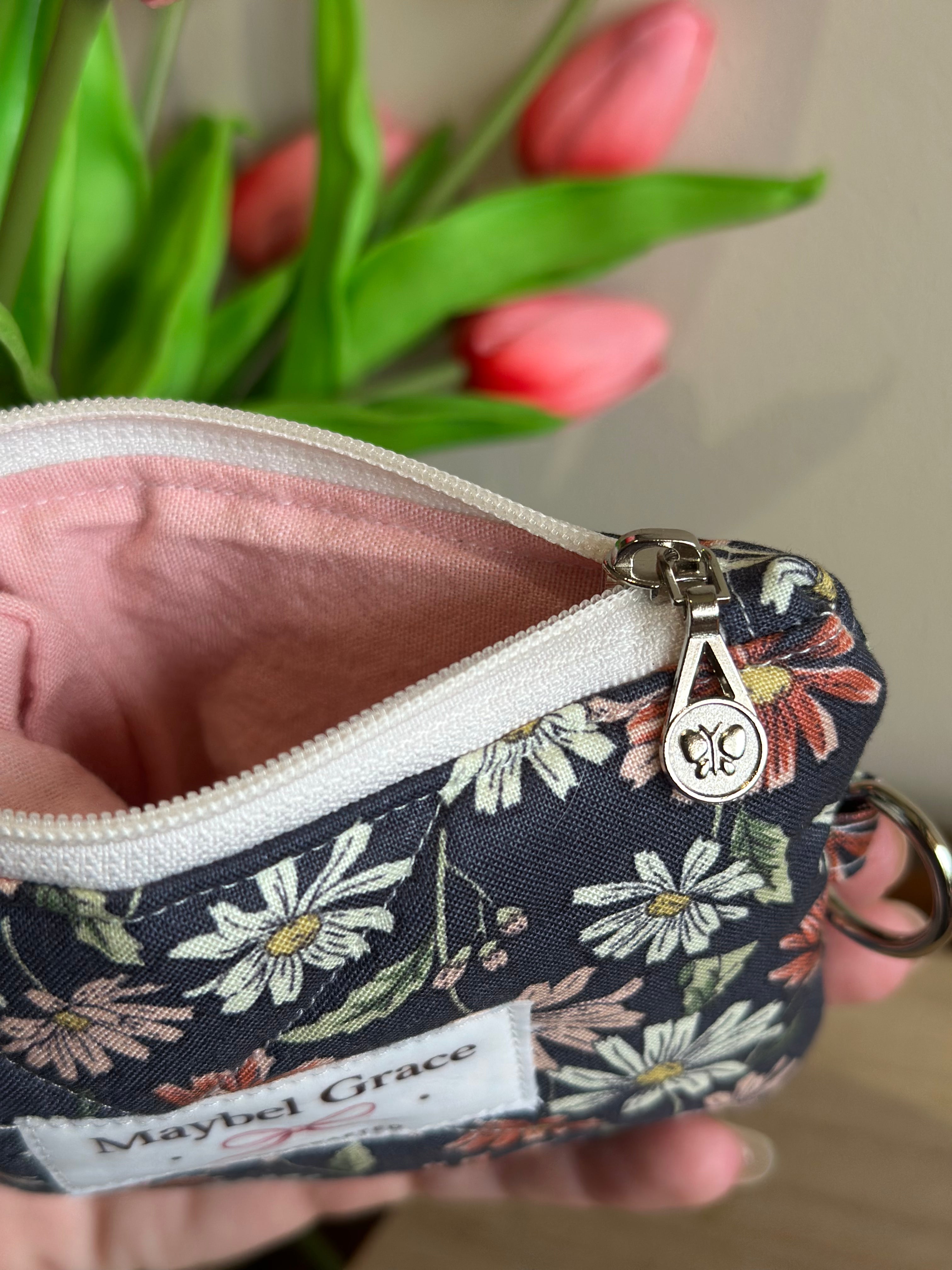 The Keepsake Wallet - Dark Slate Floral