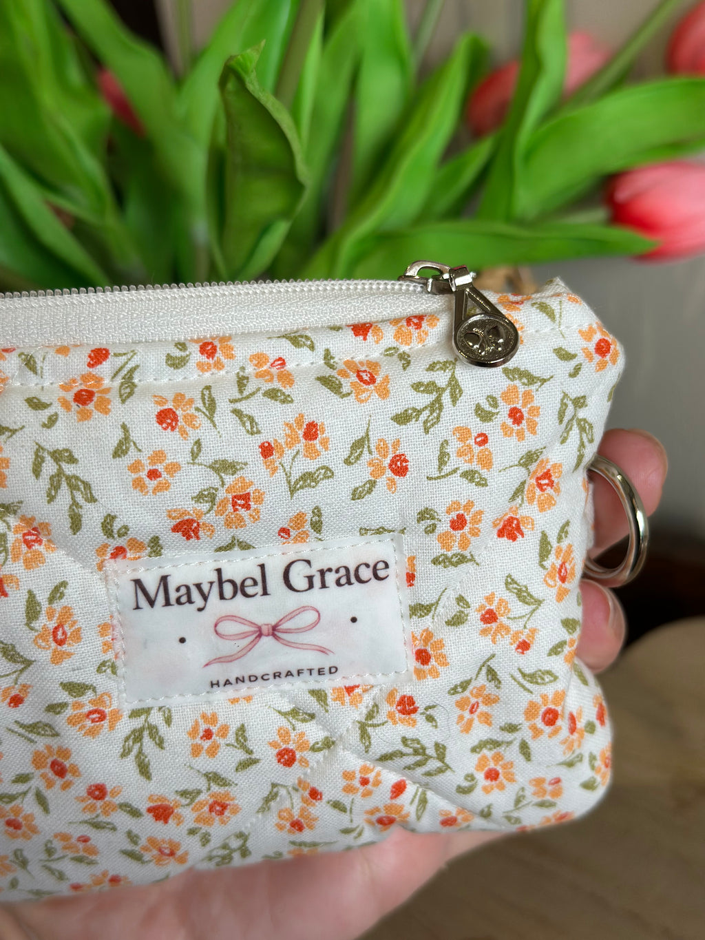The Keepsake Wallet - Orange Micro Floral