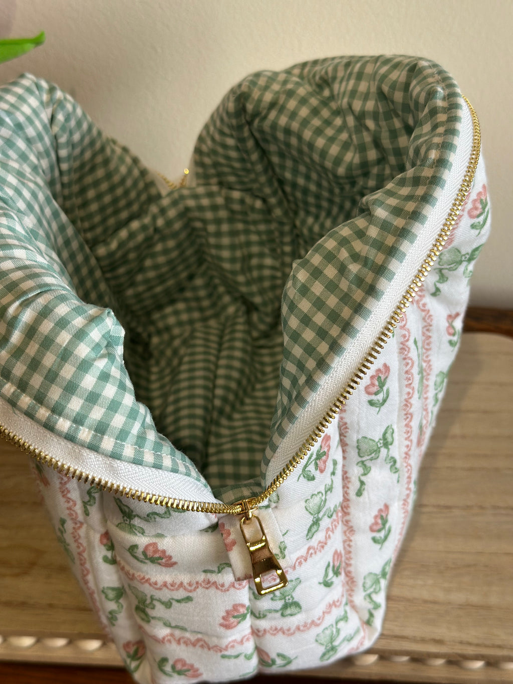 The Carryall - Sage bow + Blush Floral