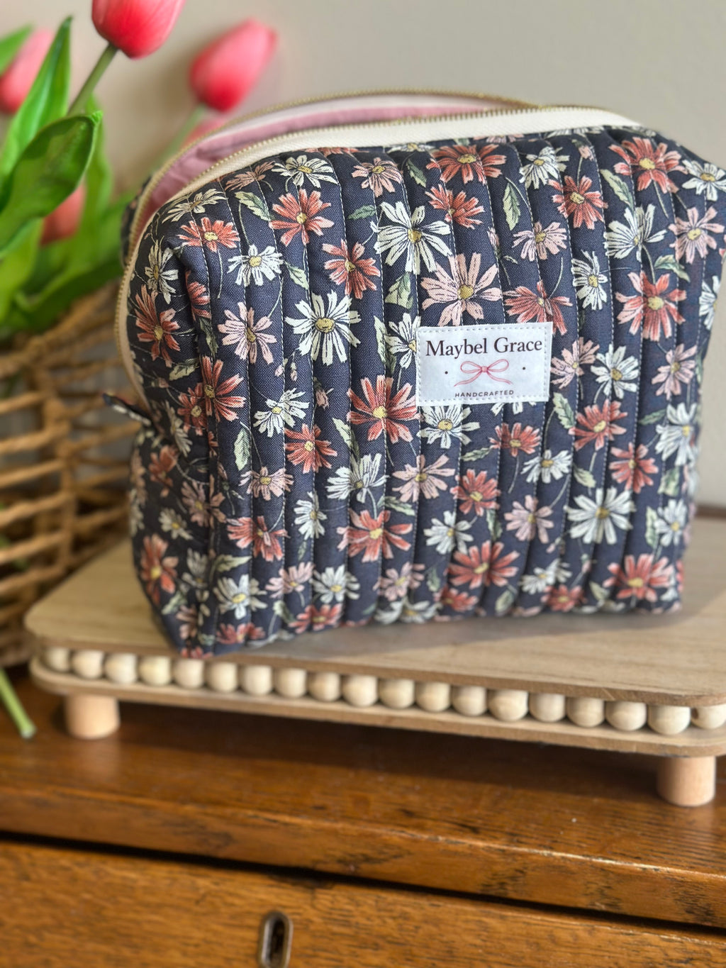 The Carryall - Dark Slate Floral