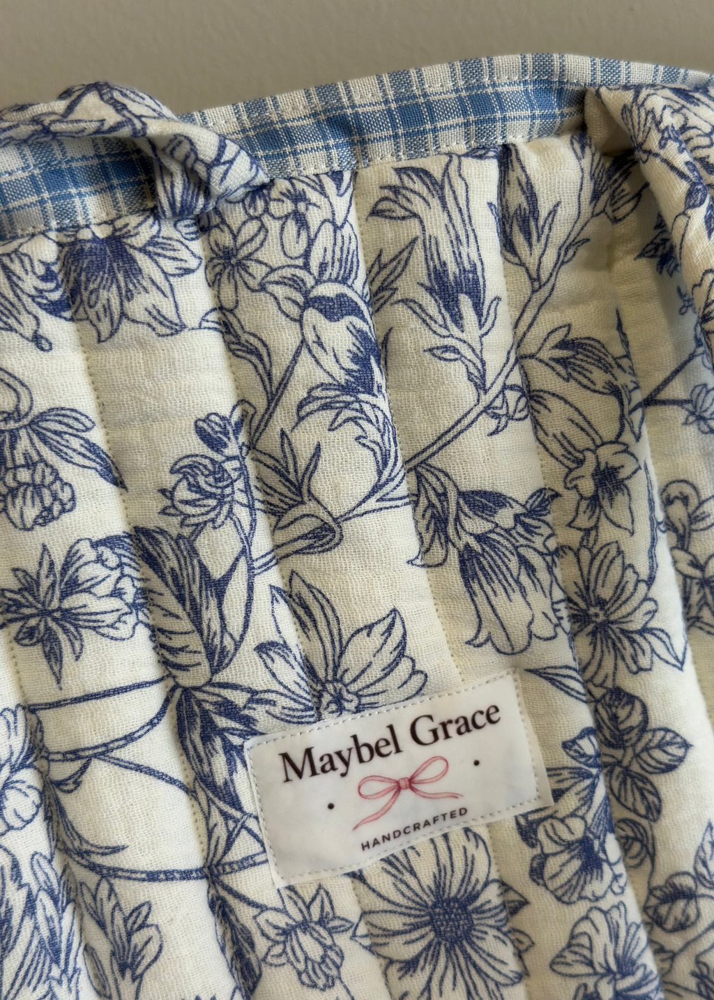 The Market Tote - Blue Floral + Cream