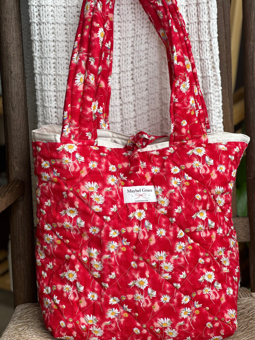 The Market Tote - Red Floral
