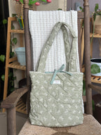 The Market Tote - Sage Bows